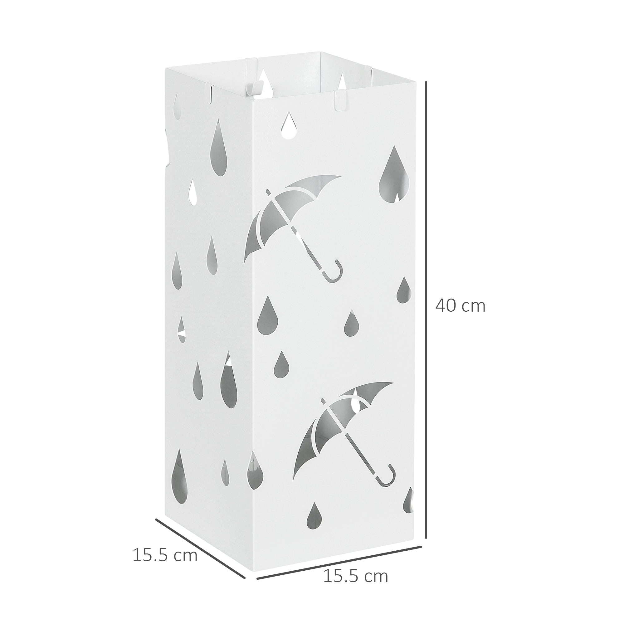 HOMCOM Six-Umbrella Steel Holder Stand - White